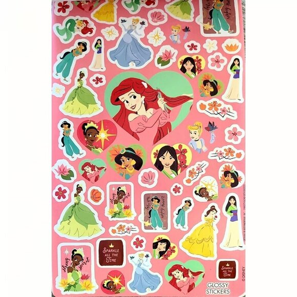 💖3/$15💖 Disney Princesses Stickers (Over 150 Puffy, Glitter, Foil & Glossy) - Picture 5 of 6